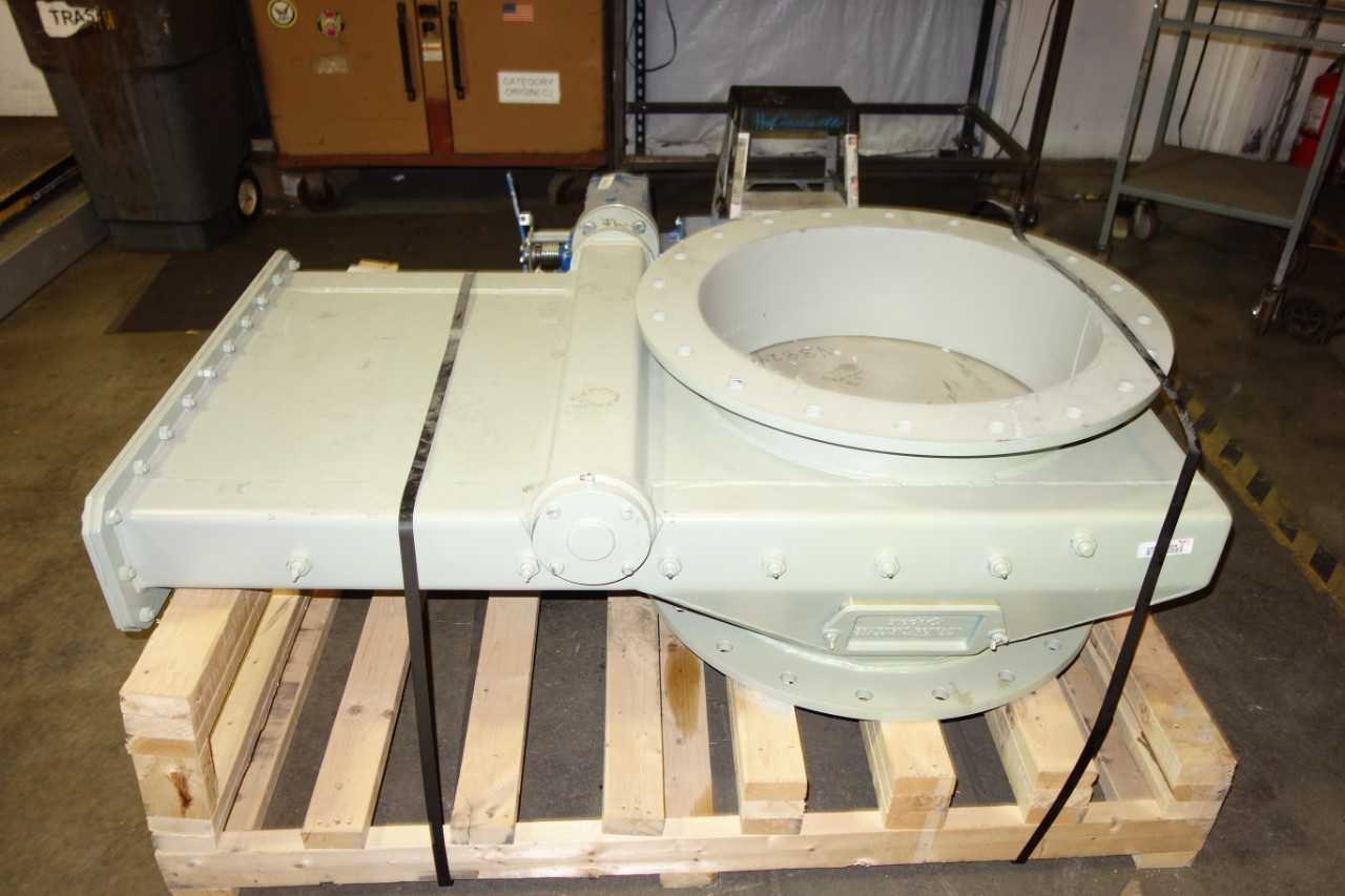 STOCK TYPE-24-RR-VB-SP KNIFE GATE VALVE WITH LIMITORQUE L120-20 ACTUATOR - VALVES