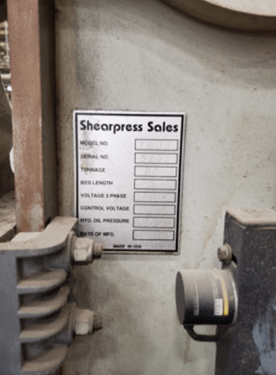 Accupress 7608 60 Ton Brake Press - PRESSES