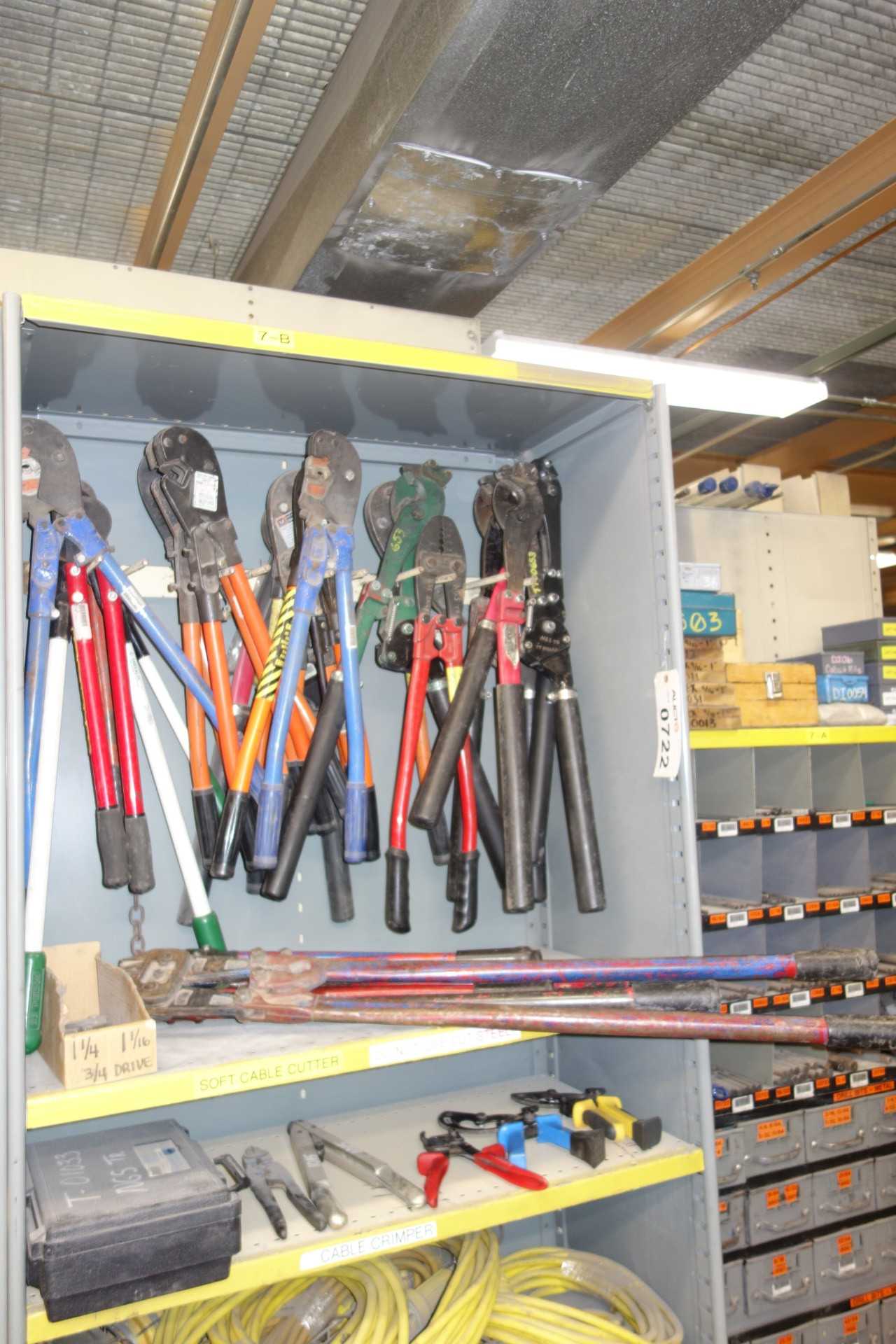 Contents of Shelving - Assorted Cable Cutters and Crimpers - HAND TOOLS