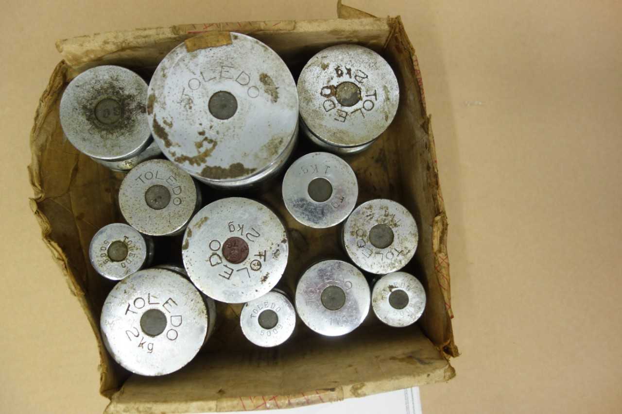 SET OF TOLEDO SCALE STAINLESS STEEL SCALE WEIGHTS - SCALES