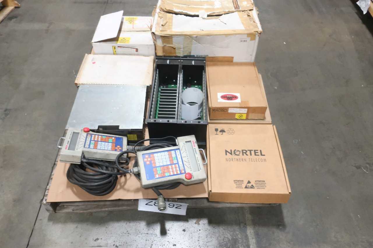 1 PALLET OF ASSORTED ELECTRICAL AMP RACK, PENDANT ROBOT, LINE FORMER SERVO, CIRCUIT BOARD CONTROLS, MODULE CONTROLS- NACHI, BLACK BOX, INDRAMAT, FOXBORO - AUTOMATION & CONTROLS