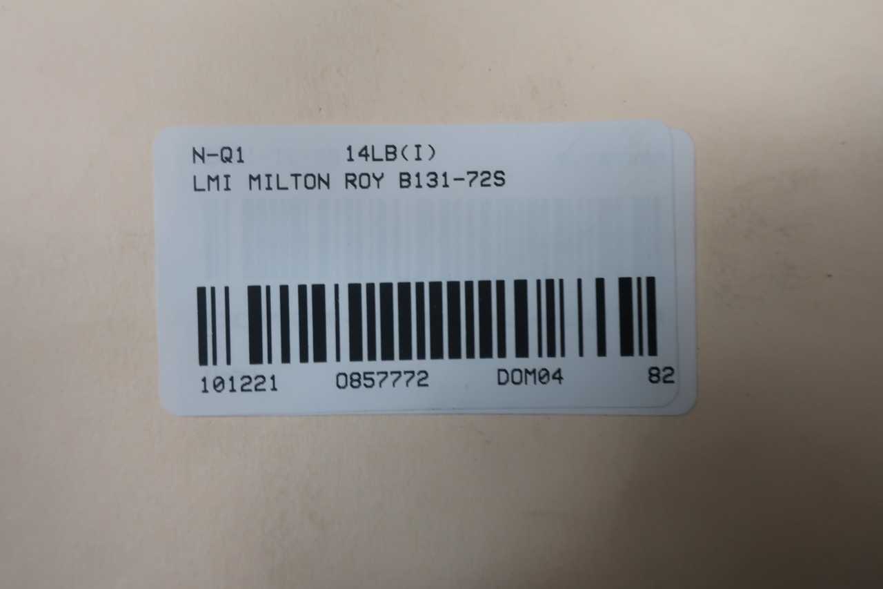 LMI MILTON ROY B131-72S METERING PUMP 4.5GPH 50PSI 120V-AC - METERING PUMP