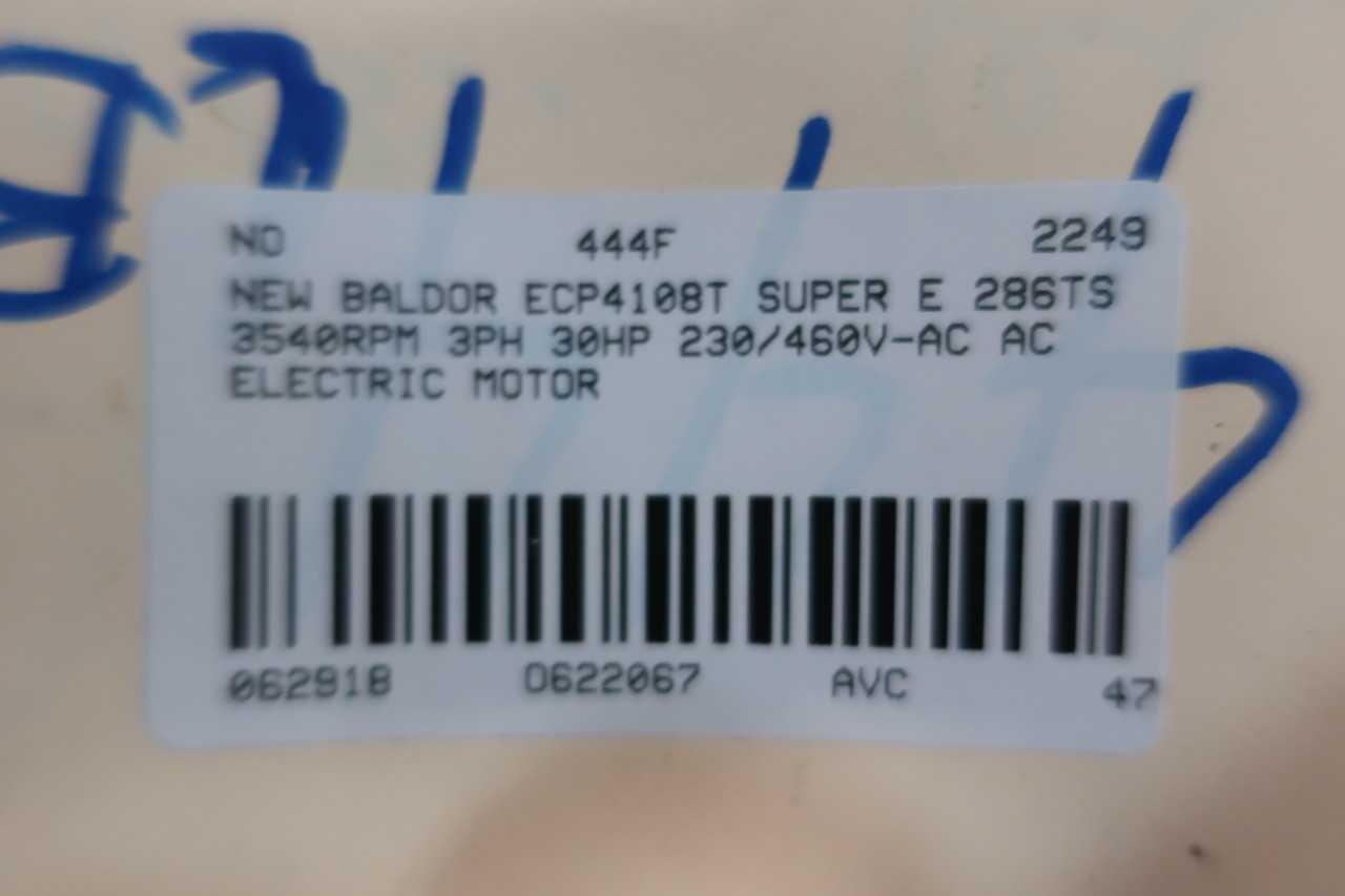 BALDOR ECP4108T MOTOR 30HP 286TS 230/460V-AC - ELECTRIC MOTORS