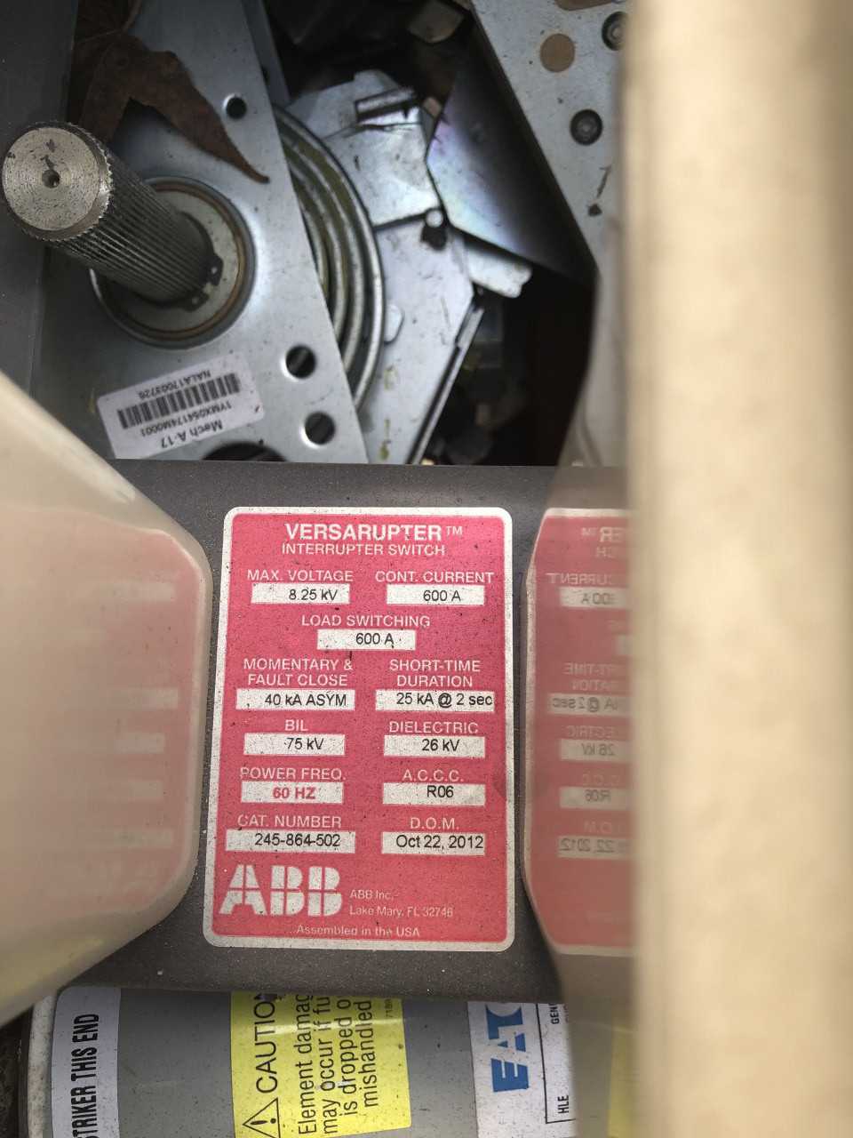 FUSES AND VERSARRUPTER INTERRUPTER SWITCHS - ELECTRICAL COMPONENTS