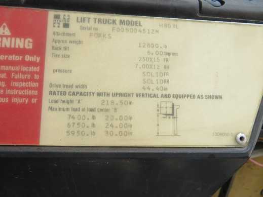 Hyster Model 80 Forklift, 8000 Lb Capacity - FORKLIFTS