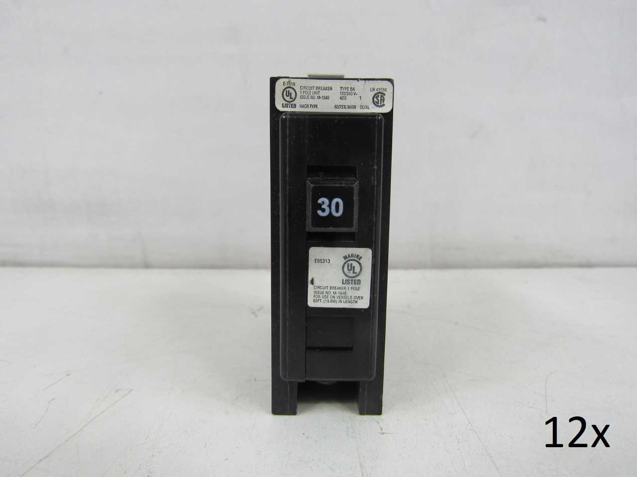 Lot of Quantity 12x BAB1030H08 Bolt on Breakers - CIRCUIT BREAKERS