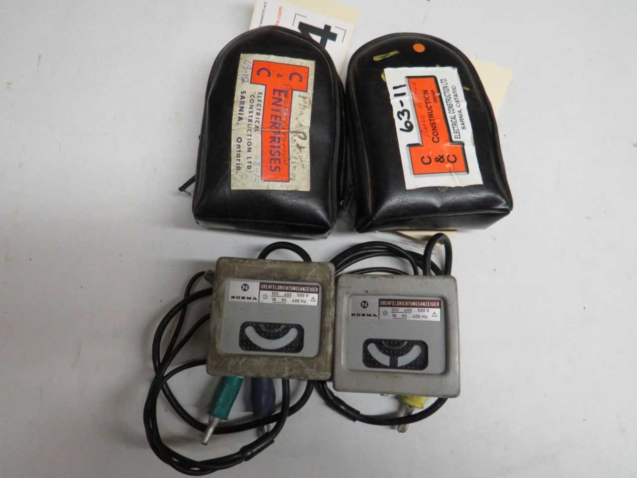 LOT OF 2 PHASE ROTATION METERS - ELECTRIC POWER TOOLS