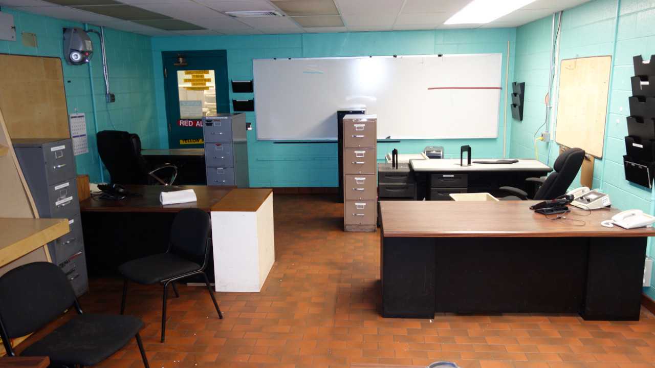 CONTENTS OF ROOM - CHAIRS, DESK, CABINETS, COOLER - PLANT & FACILITY