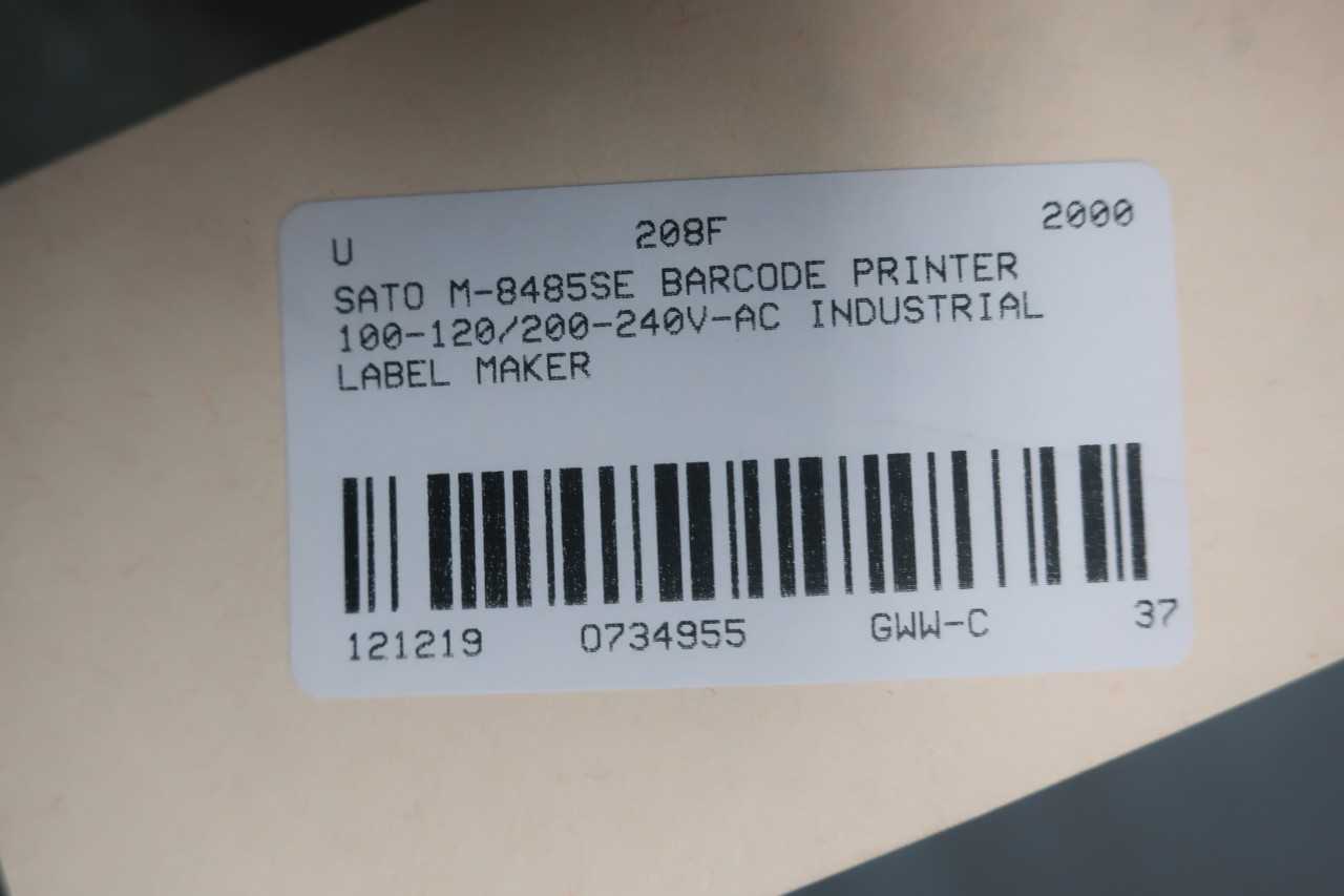 SATO M 8485SE BARCODE PRINTER 100 120 200 240V AC INDUSTRIAL LABEL MAKER - PACKAGING