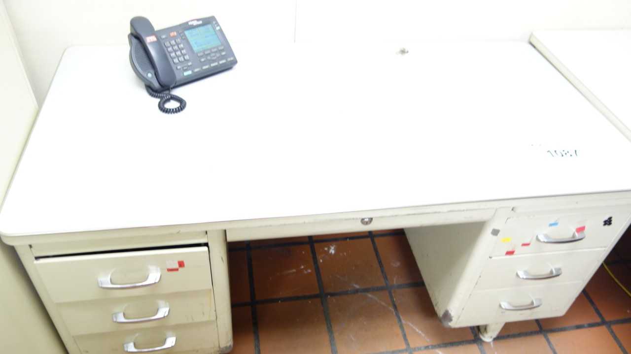 LOT OF FURNITURE, DESK, TABLE, 4-DRAWER CABINET - PLANT & FACILITY