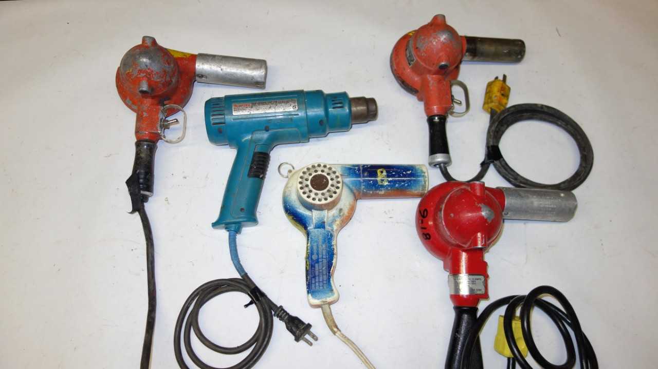 LOT OF 5 ASSORTED CORDED THERMOCOUPLE HEAT GUNS - ELECTRIC POWER TOOLS