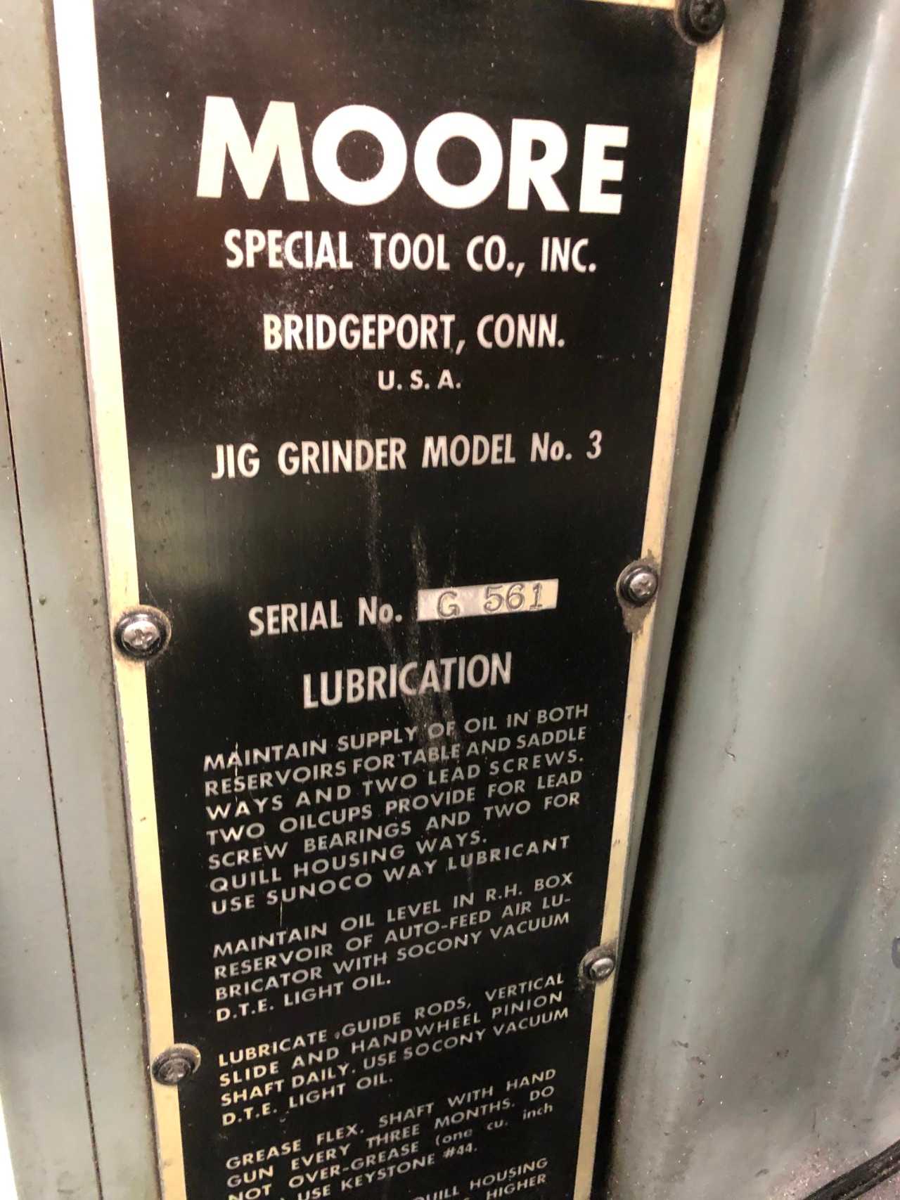 Moore #3 Jig Grinder - GRINDING MACHINES
