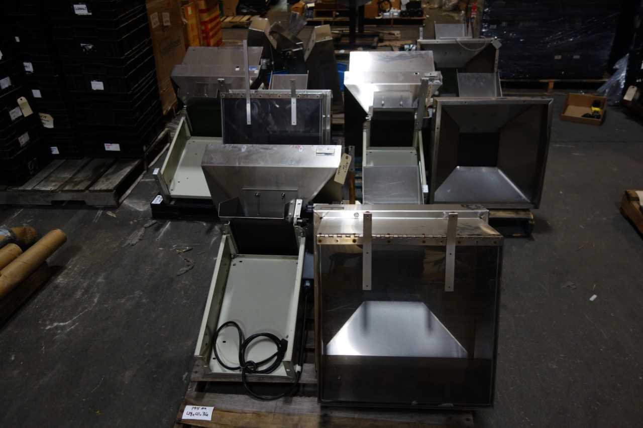 5 PALLETS OF FOOD GRADE HOPPMANN LIVE BOTTOM FEEDER HOPPERS - FOOD & BEVERAGE