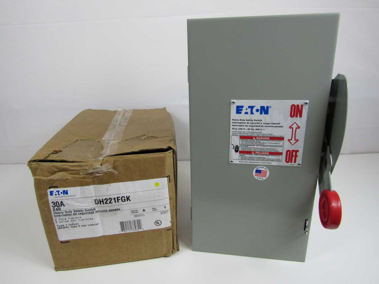 Quantity 3 of Eaton DH221FGK Safety Switch 2P 30A 240VAC 1Ph - ELECTRICAL COMPONENTS