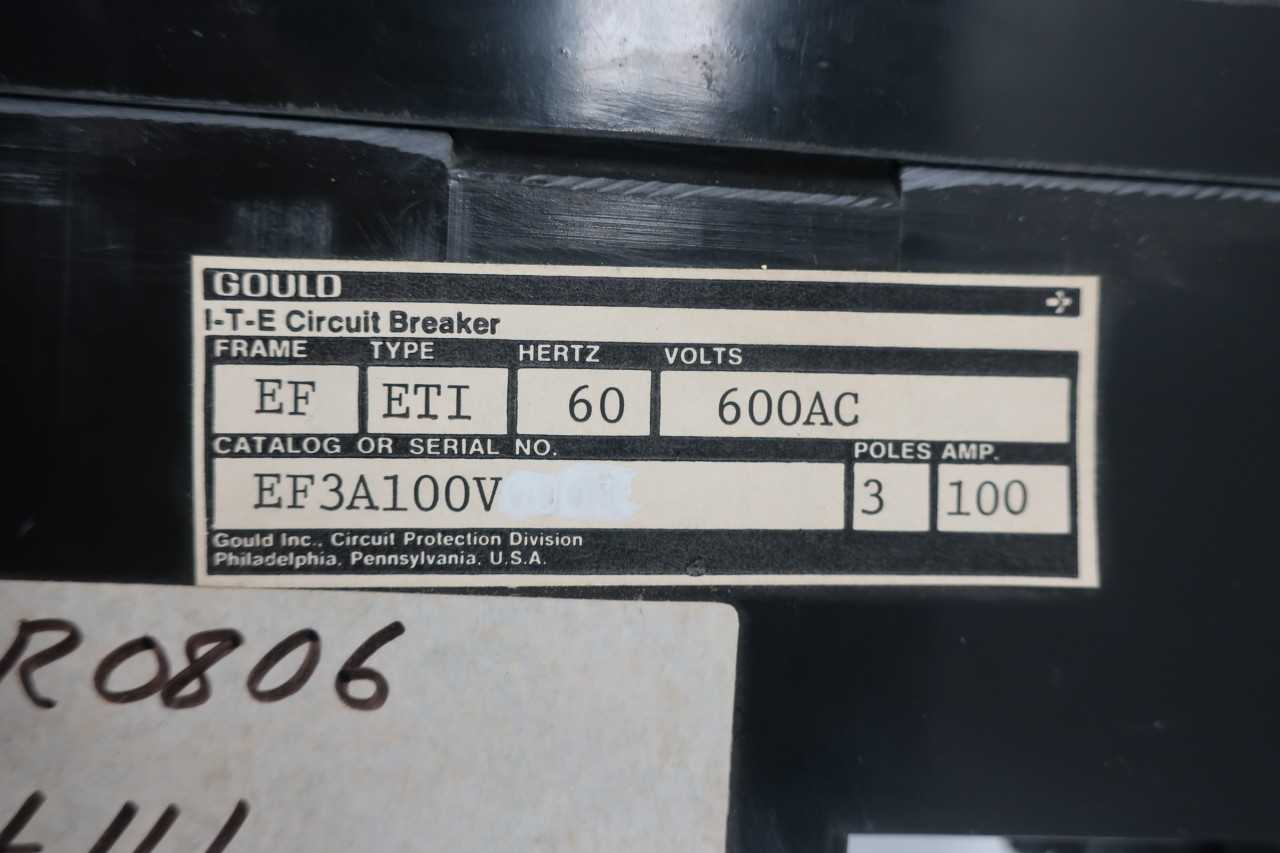 ITE EF3A100V GOULD MOLDED CASE CIRCUIT BREAKER 100A AMP 3P 600V-AC - CIRCUIT BREAKERS