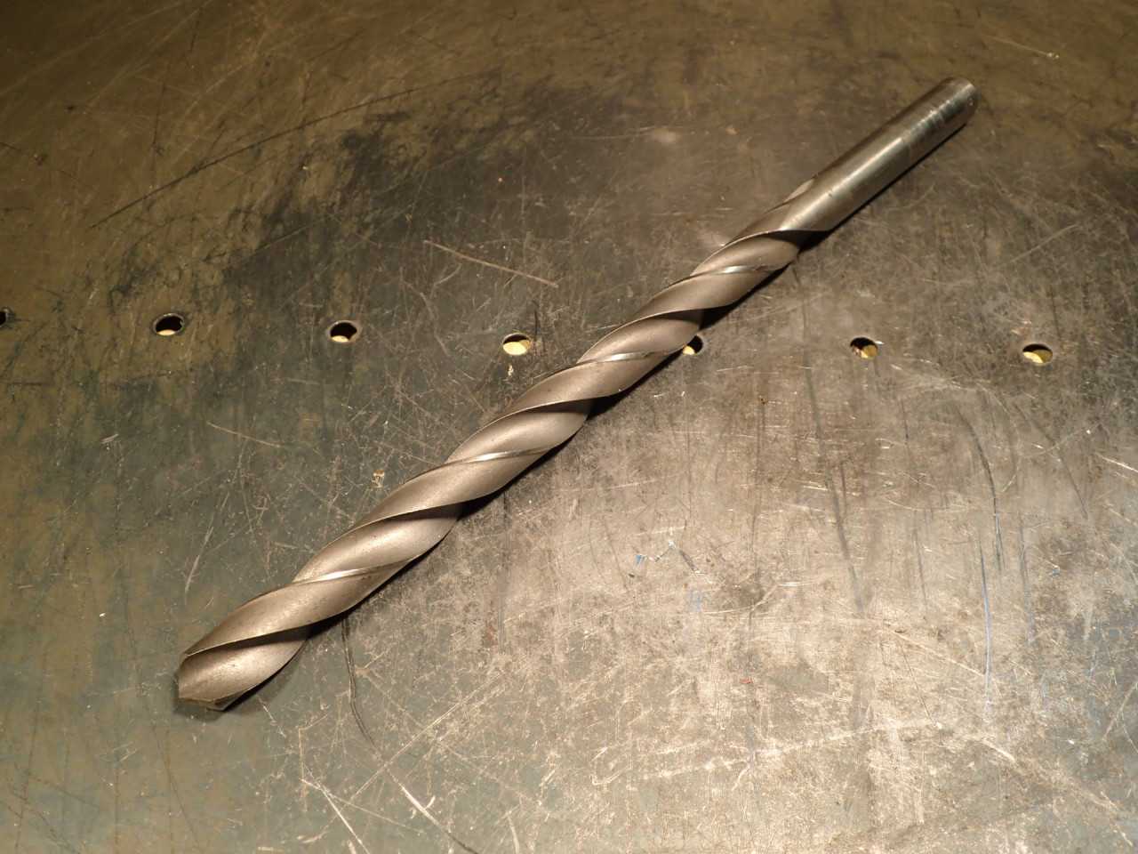 21/32" .6562" HSS Drill Bit: 8-1/4" Extra Long Flutes, Straight Shank, 12" OAL - MACHINING EQUIPMENT PARTS