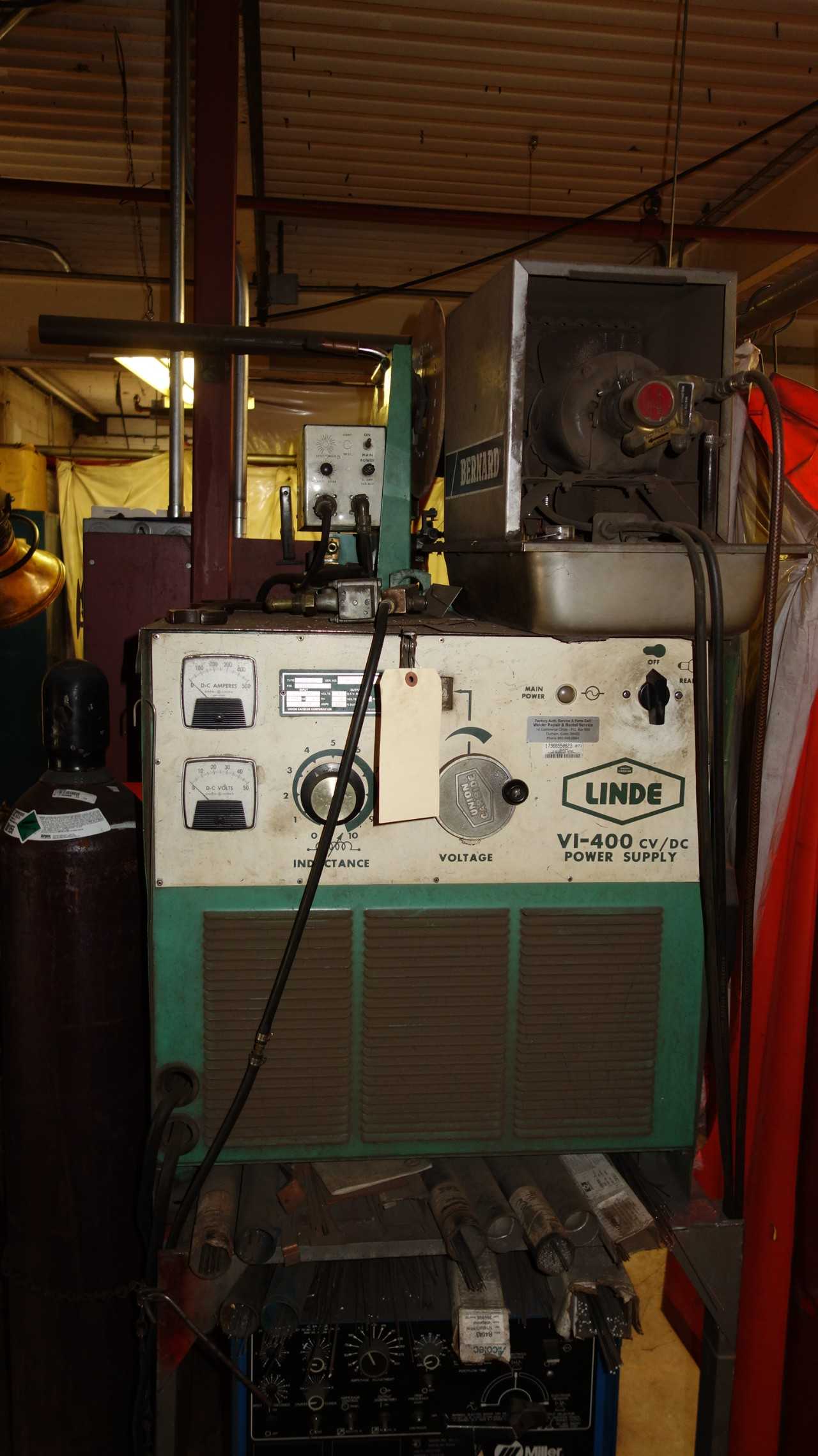 LINDE VI-400 CV/DC POWER SUPPLY MIG WELDER 230/460V-AC WITH MIG-31 WIRE FEEDER - MIG WELDERS