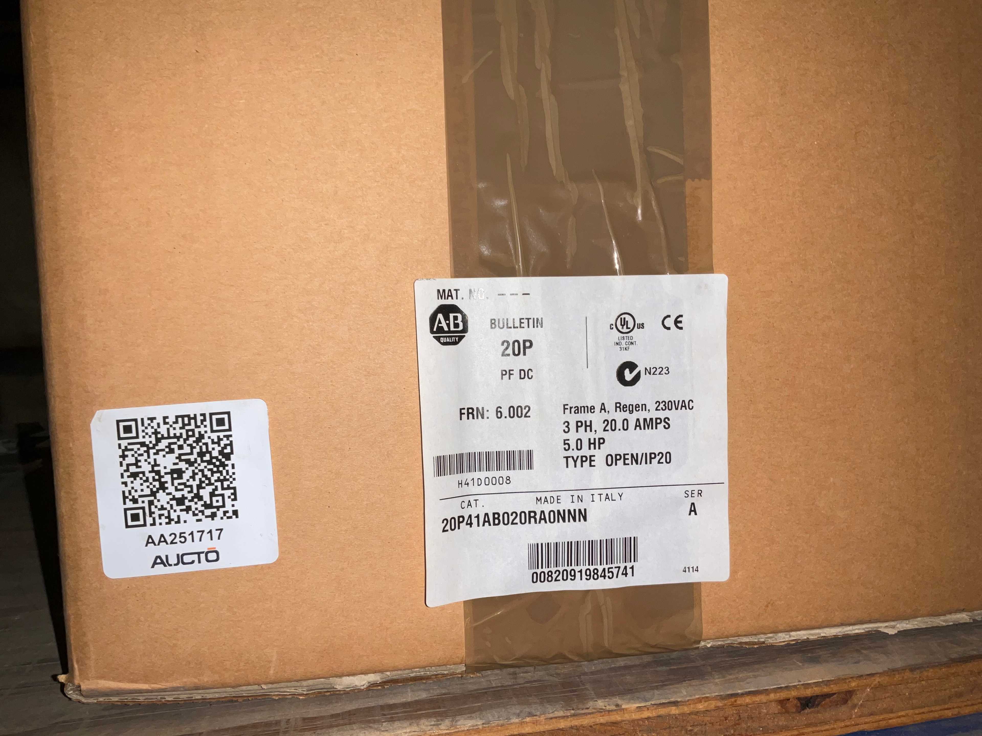 ALLEN BRADLEY CO 20P41AB020RA0NNN DC DRIVE - DC DRIVES