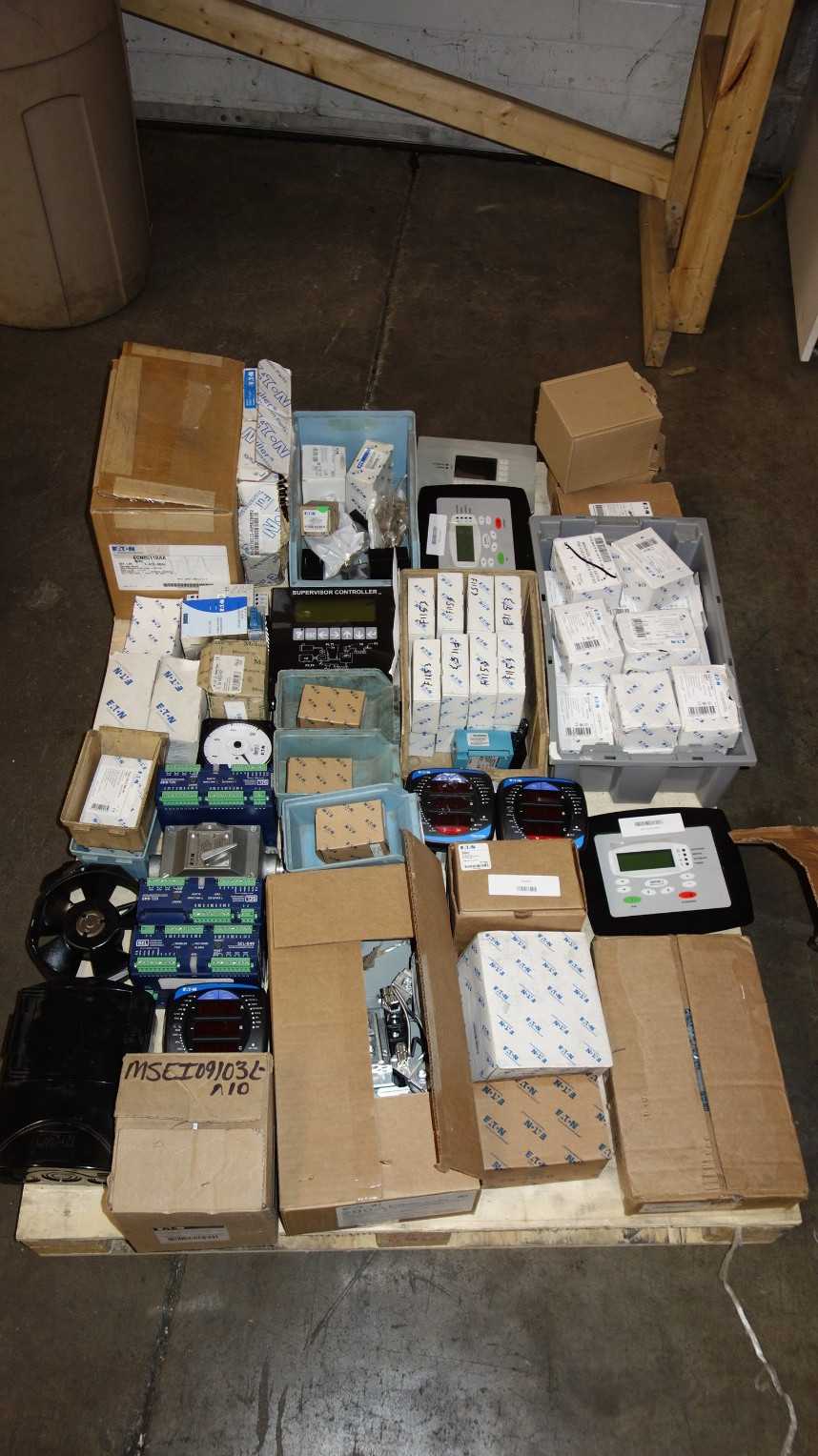 1 PALLET OF ASSORTED EATON ELECTRIC PARTS, METERS, RELAYS - ELECTRICAL COMPONENTS
