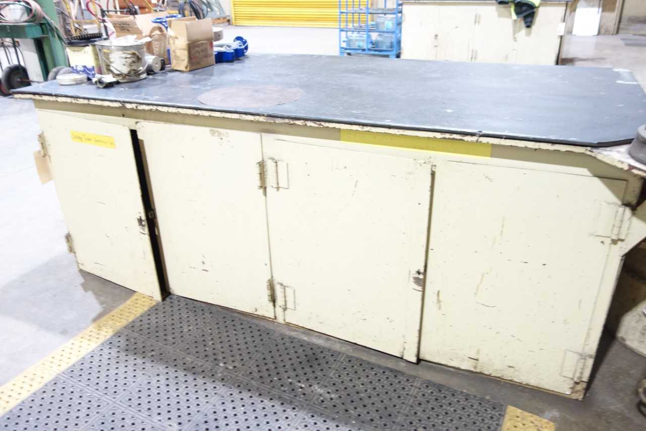 8'x4' steel work table without contents (bench vise not included) - PLANT & FACILITY
