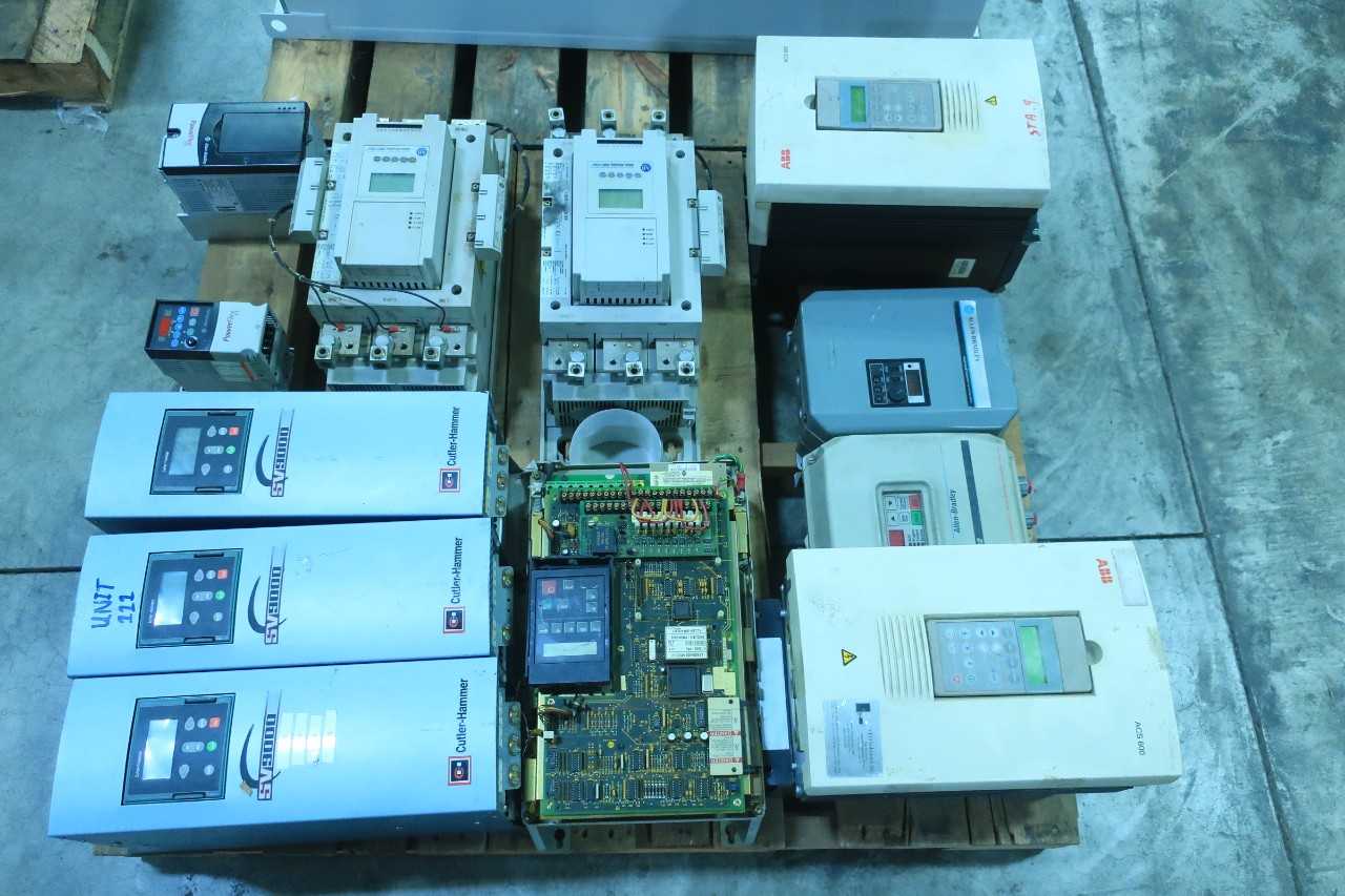 1 PALLET OF ASSORTED VFD- ALLEN BRADLEY, ABB, CUTLER& HAMMER - MOTOR DRIVES
