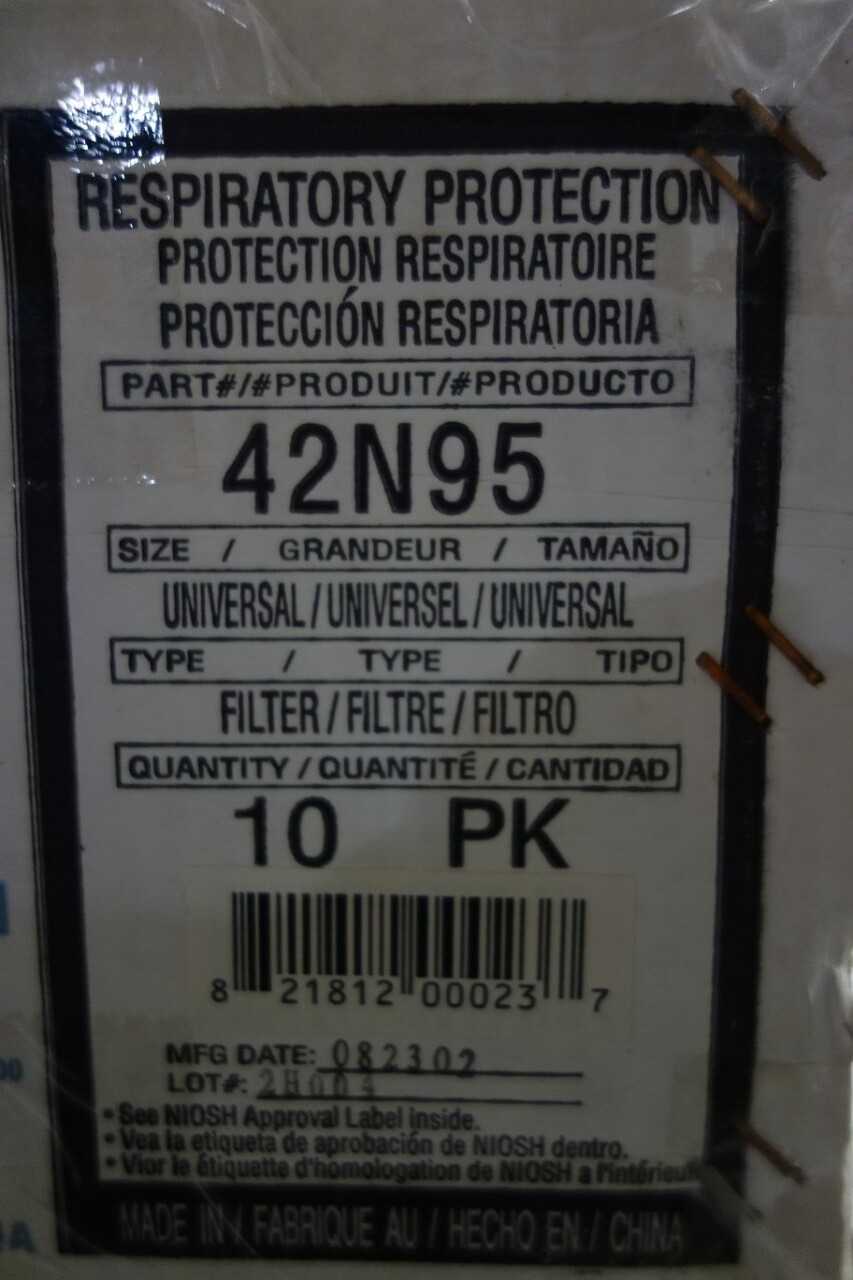 PALLET OF NORTH 42N95 RESPIRATORY PROTECTION - SAFETY EQUIPMENT