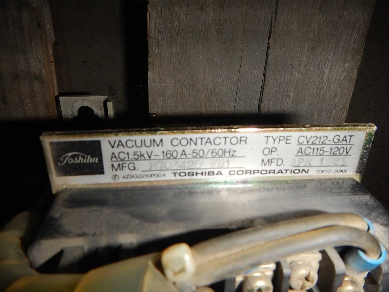 160 Amp Toshiba Vacuum Contactor - CONTACTORS