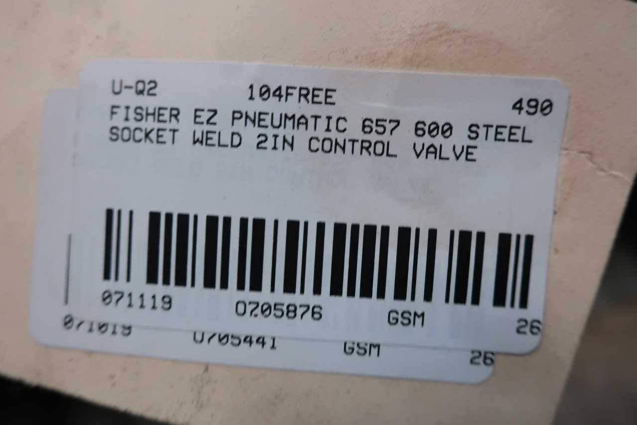 FISHER EZ PNEUMATIC 657 600 STEEL SOCKET WELD 2IN CONTROL VALVE - CONTROL VALVE