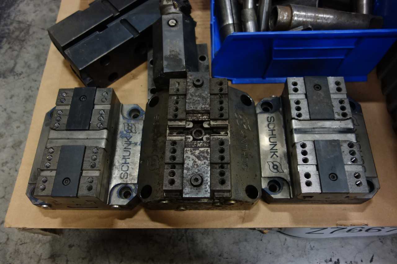 LOT OF ASSORTED TOOL HOLDERS, ATTACHMENTS, CUTTERS, BORING BARS, EQUIPMENT- KENNAMETAL, SCHUNK, - ELECTRIC POWER TOOLS