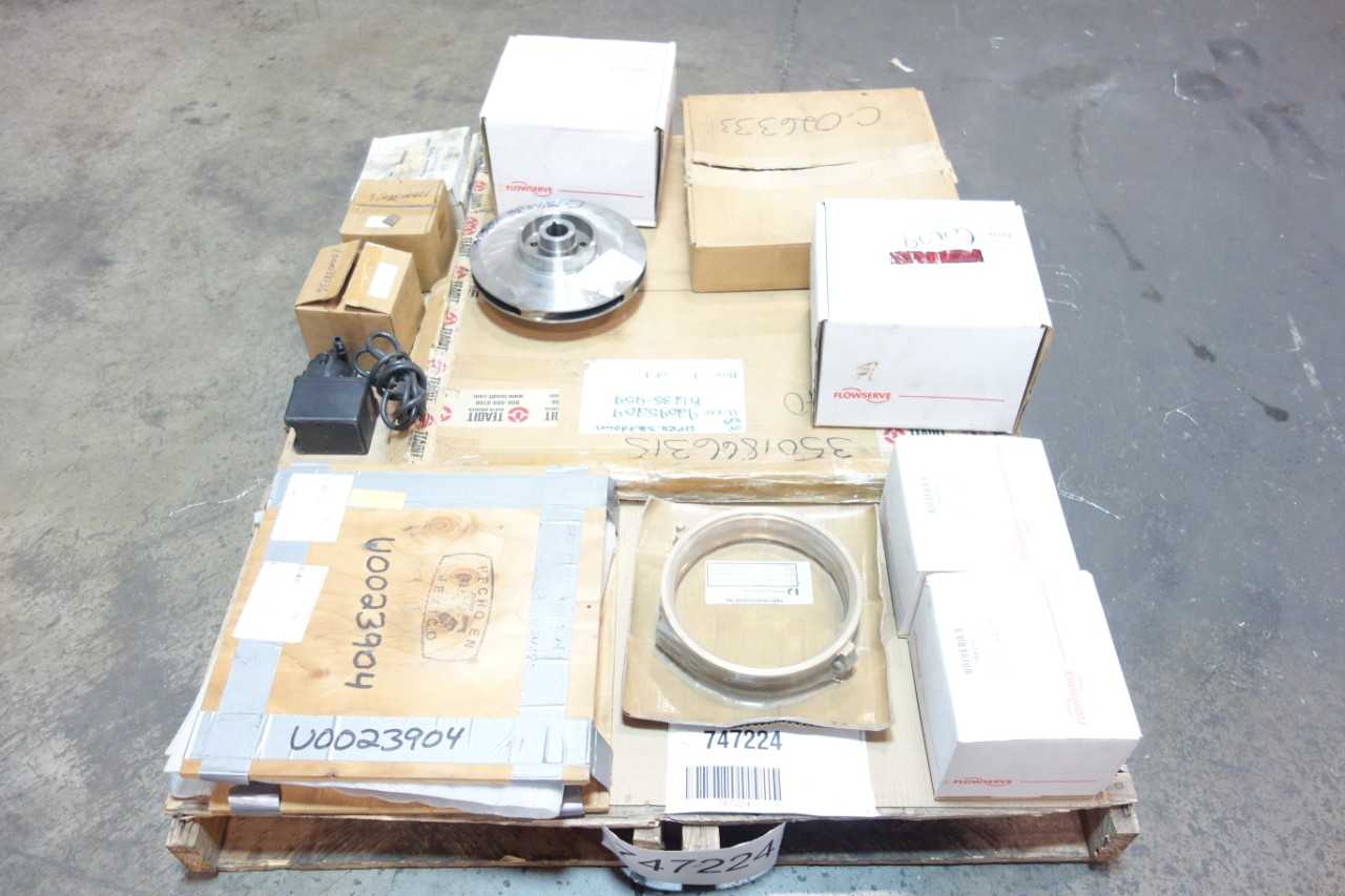 1 PALLET OF ASSORTED PUMP REPLACEMENT PARTS & ACCESSORIES, OIL RING BRASS REPLACEMENT PART- DRESSER, FLOWSERVE, INGERSOL, SFC - PUMPS