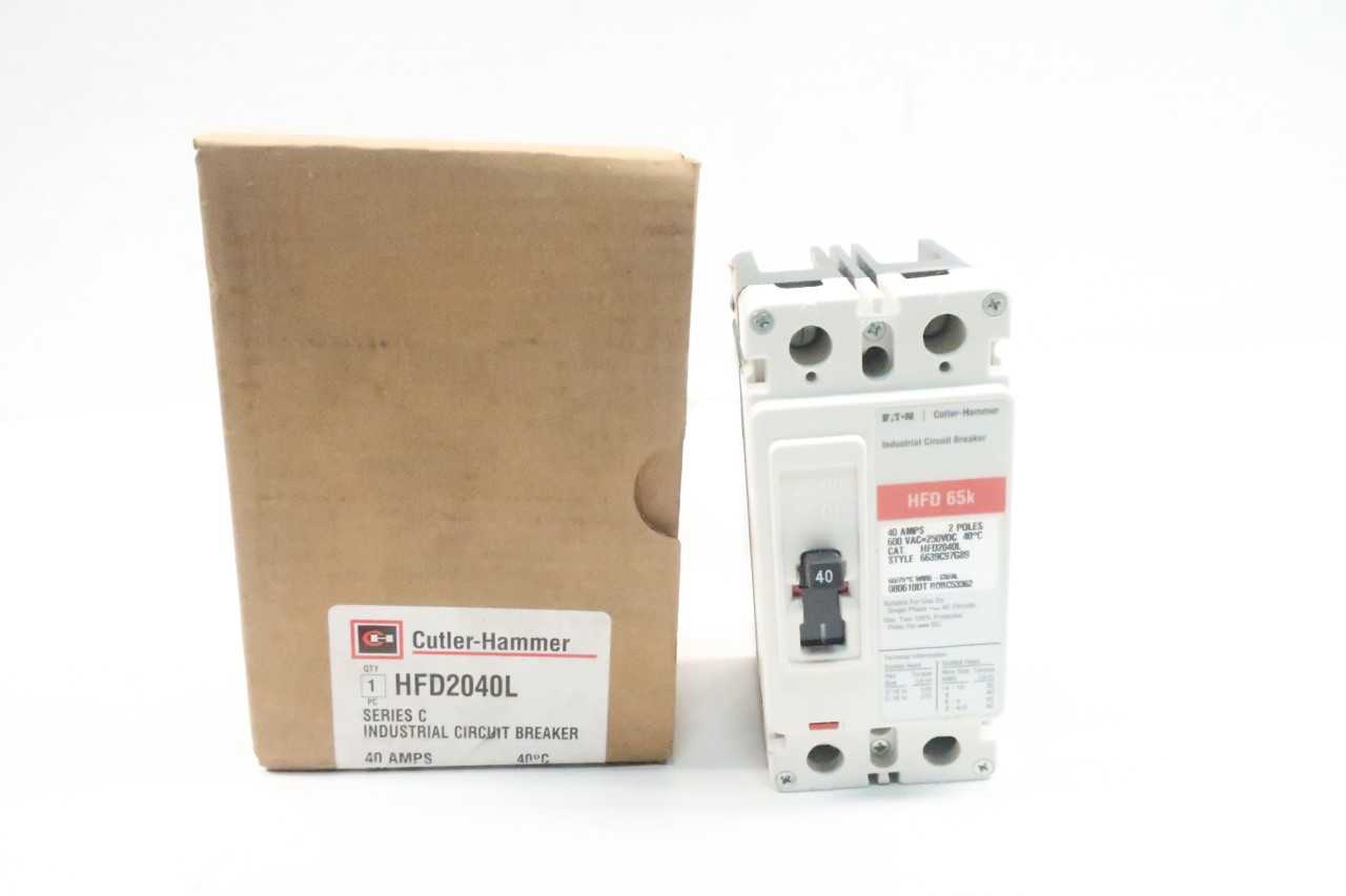 CUTLER HAMMER HFD2040L 2P 40A AMP 600V-AC MOLDED CASE CIRCUIT BREAKER - CIRCUIT BREAKERS