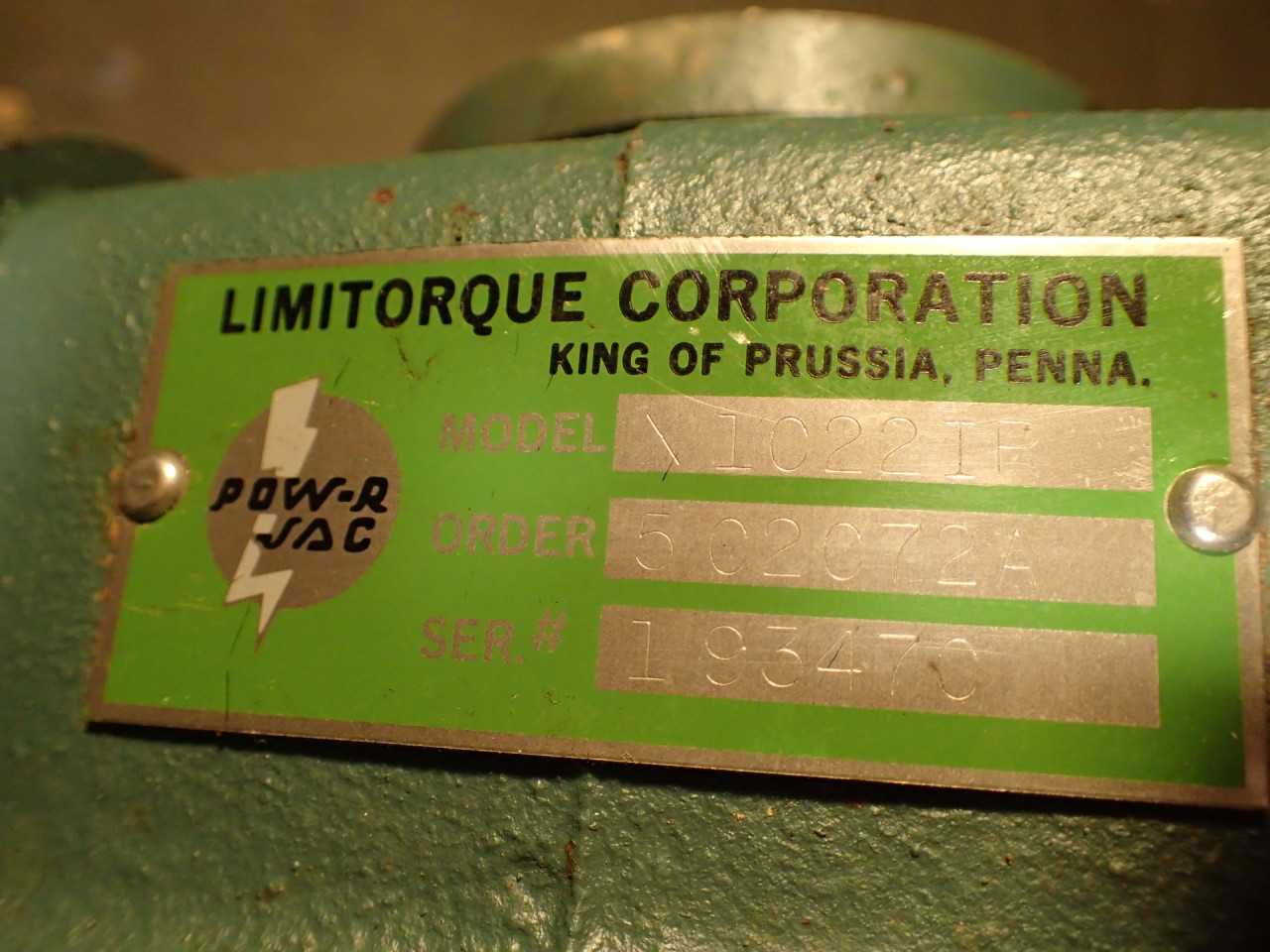 Limitorque Pow-R-Jac X1C22IR Worm Gear Jack Gast 4AM-NRV-22B Air Motor Actuator - PNEUMATIC MOTOR