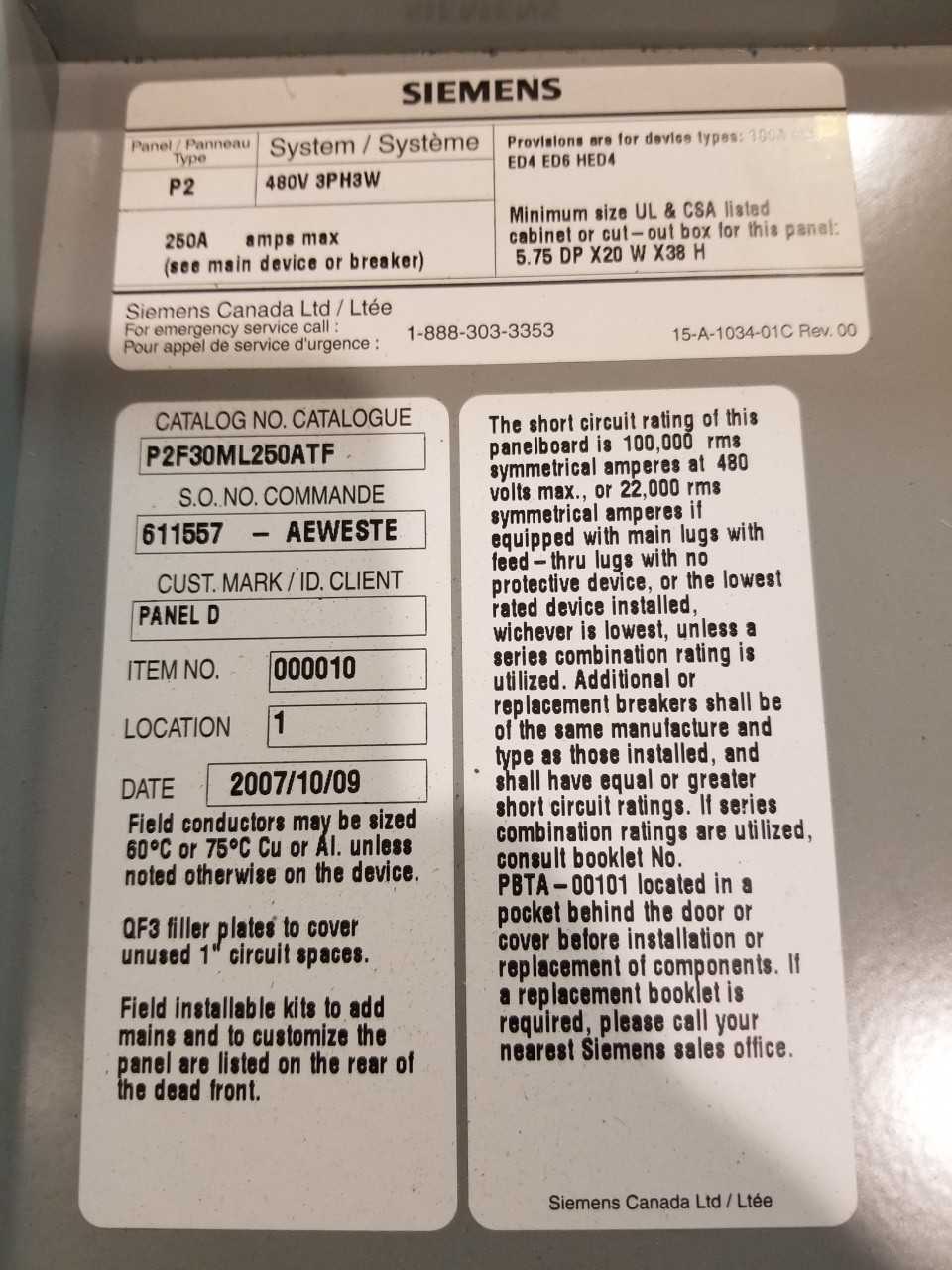 SIEMENS - P2F30ML250ATF (QTY-1) - AUTOMATION & CONTROLS