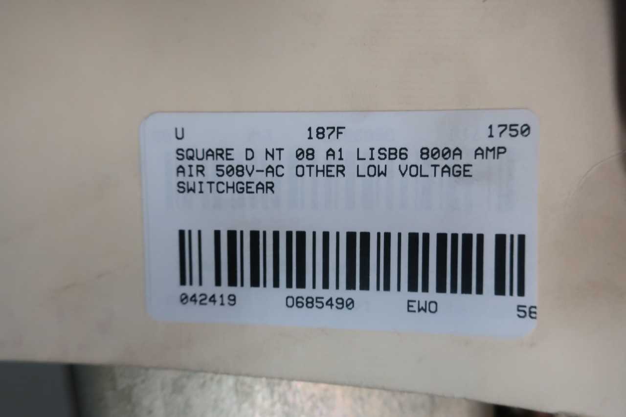Square D LISB6 800a Amp 508v-ac Circuit Breaker - CIRCUIT BREAKERS