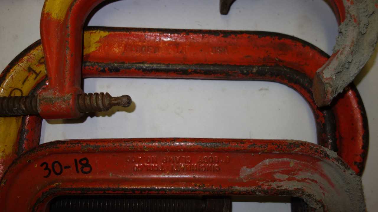 LOT OF 8 ASSORTED C-CLAMPS, 8IN-10IN - HAND TOOLS