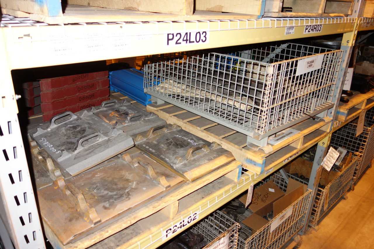 CONTENTS OF 2 UPRIGHT RACKING SECTION, LINERS - INDUSTRIAL PARTS