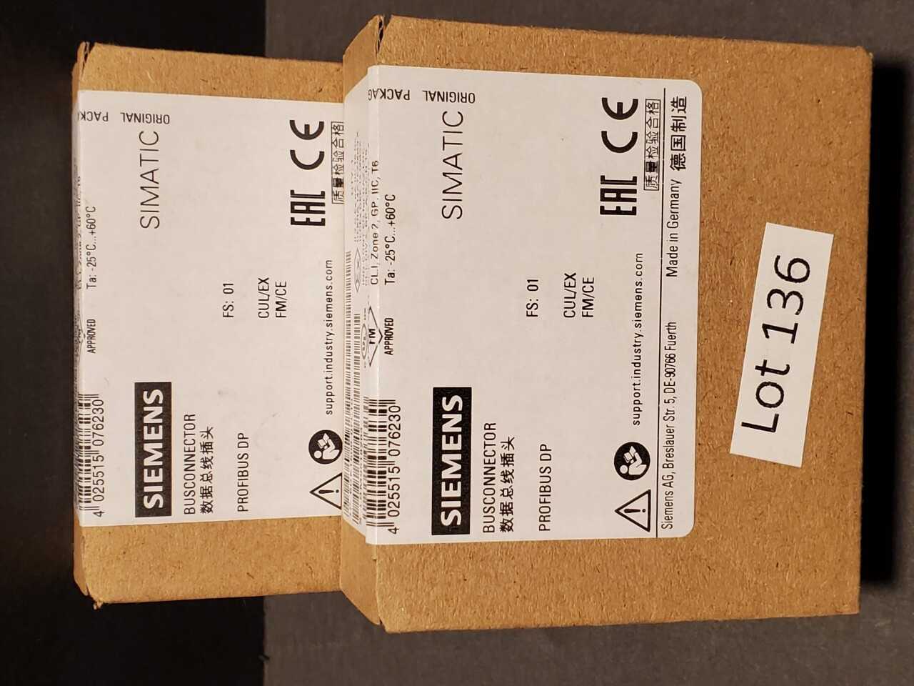 Lot of 2 Siemens Bus connector - INDUSTRIAL PARTS