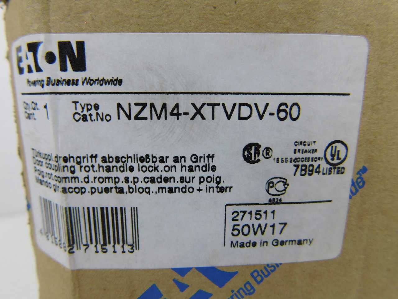 Lot of Quantity 1x NZM4-XTVDV-60 Rotary Handle - CIRCUIT BREAKERS