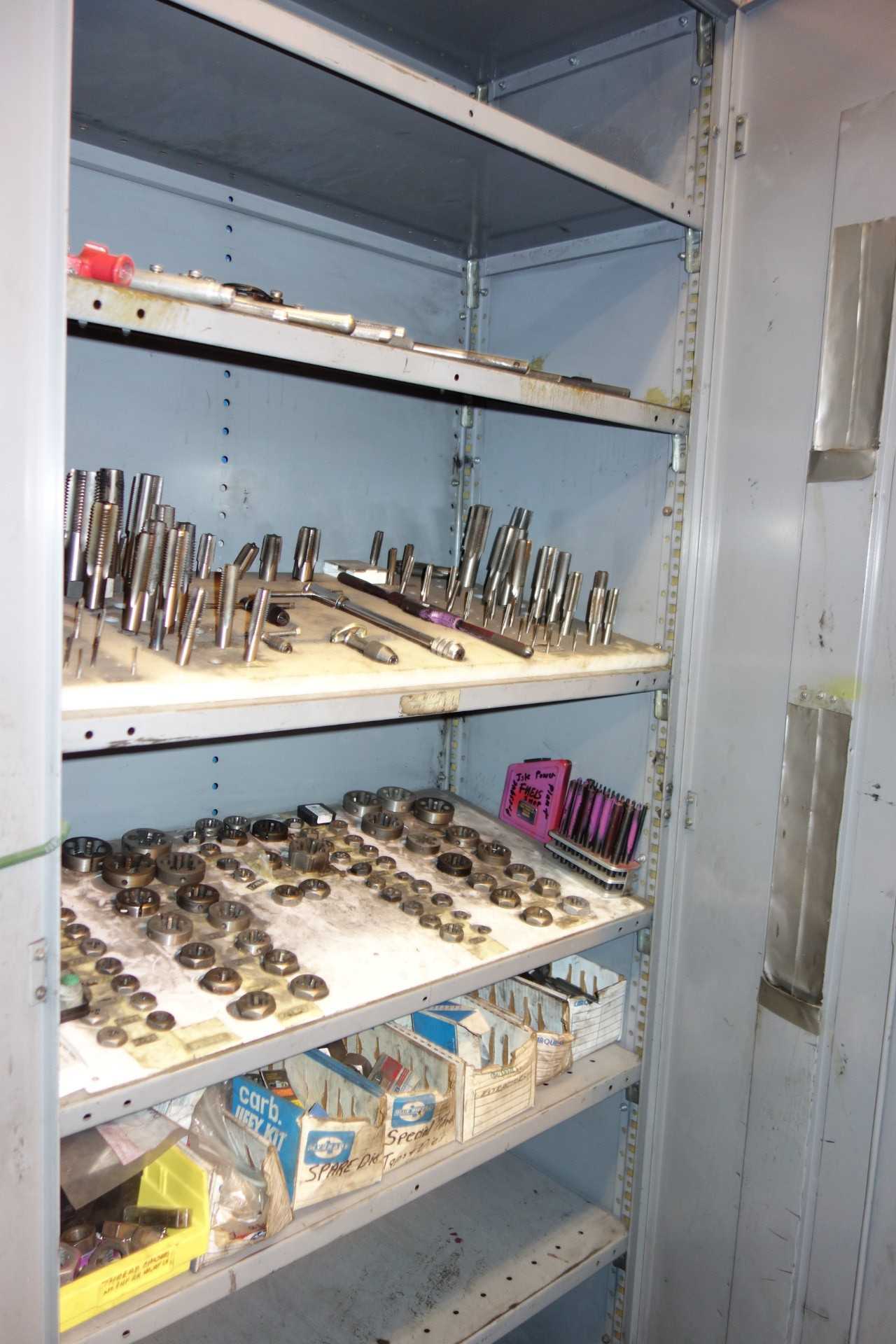 CONTENTS WITH CABINET, TAP & DIE KIT - TOOL STORAGE