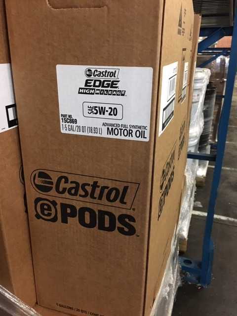TRUCK LOAD OF ASSORTED CASTROL MOTOR OIL - PALLET JACKS
