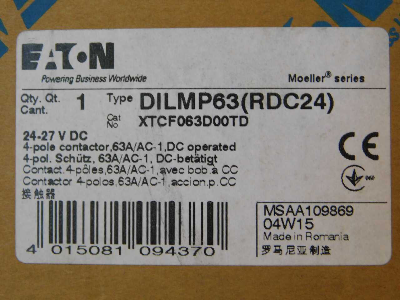 Quantity of 13x XTCF063D00TD Contactors - CONTACTORS