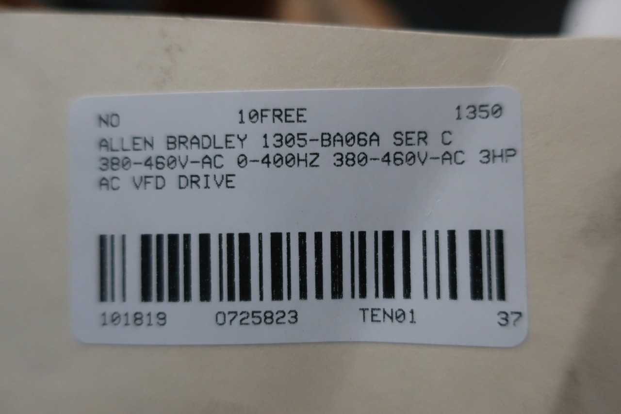 ALLEN BRADLEY 1305-BA06A SER C 380-460V-AC 0-400HZ 380-460V-AC 3HP AC VFD DRIVE - MOTOR DRIVES