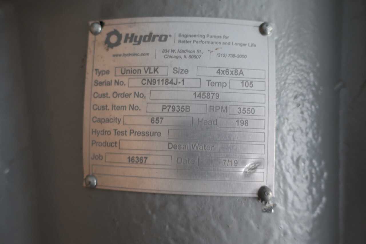 HYDRO DESAL WATER 6IN 8IN 4IN CENTRIFUGAL PUMP - CENTRIFUGAL PUMP