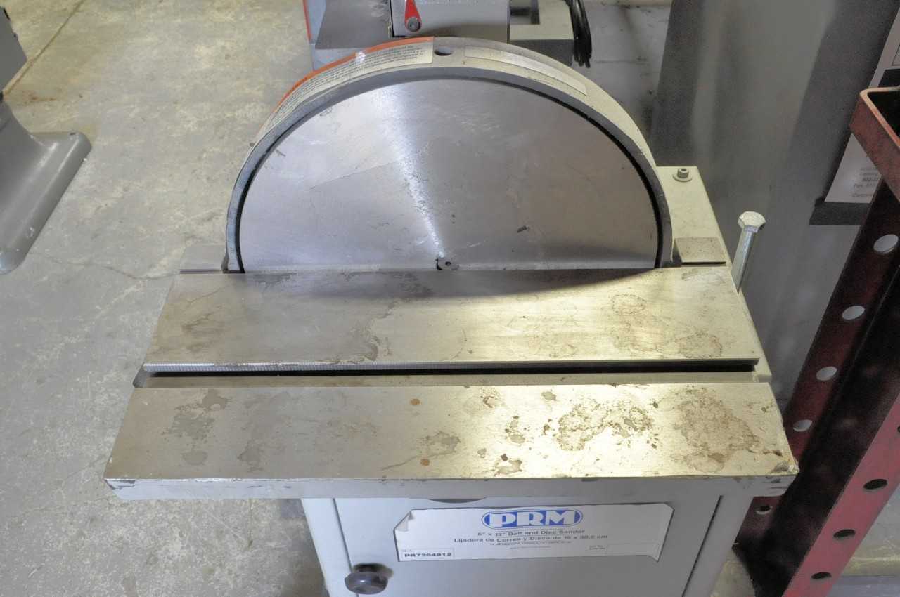 PRM Model PR7264812, 6" Belt x 12" Disk Vertical Combination Sander, S/n N/a, 1-PH, with Caster Wheeled Base - GRINDING MACHINES