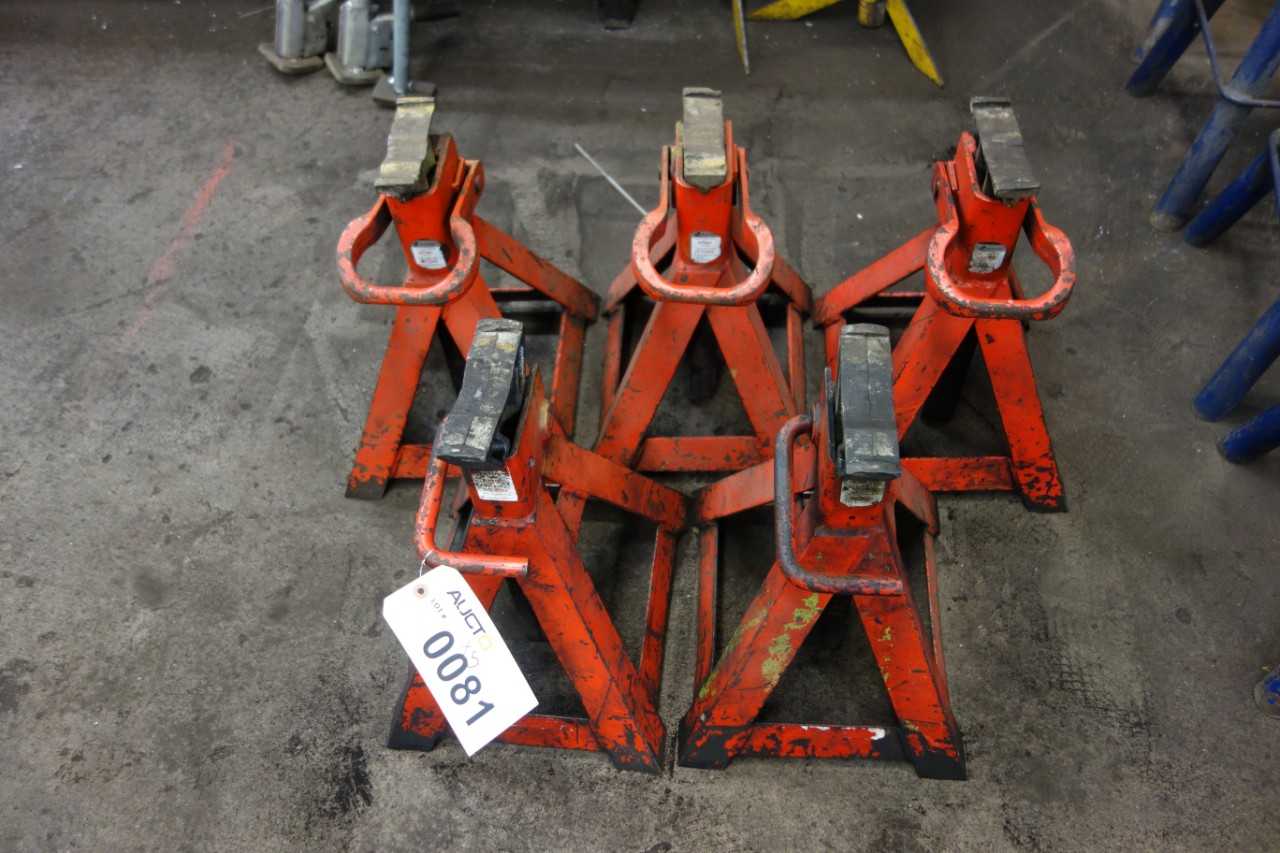 LOT OF 5 APPLIED POWER 10 TON TRAILER JACK STANDS - ELECTRIC POWER TOOLS