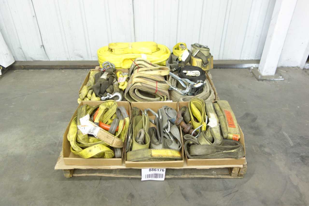PALLET OF ASSORTED HOISTING STRAPS - LIFTING EQUIPMENT