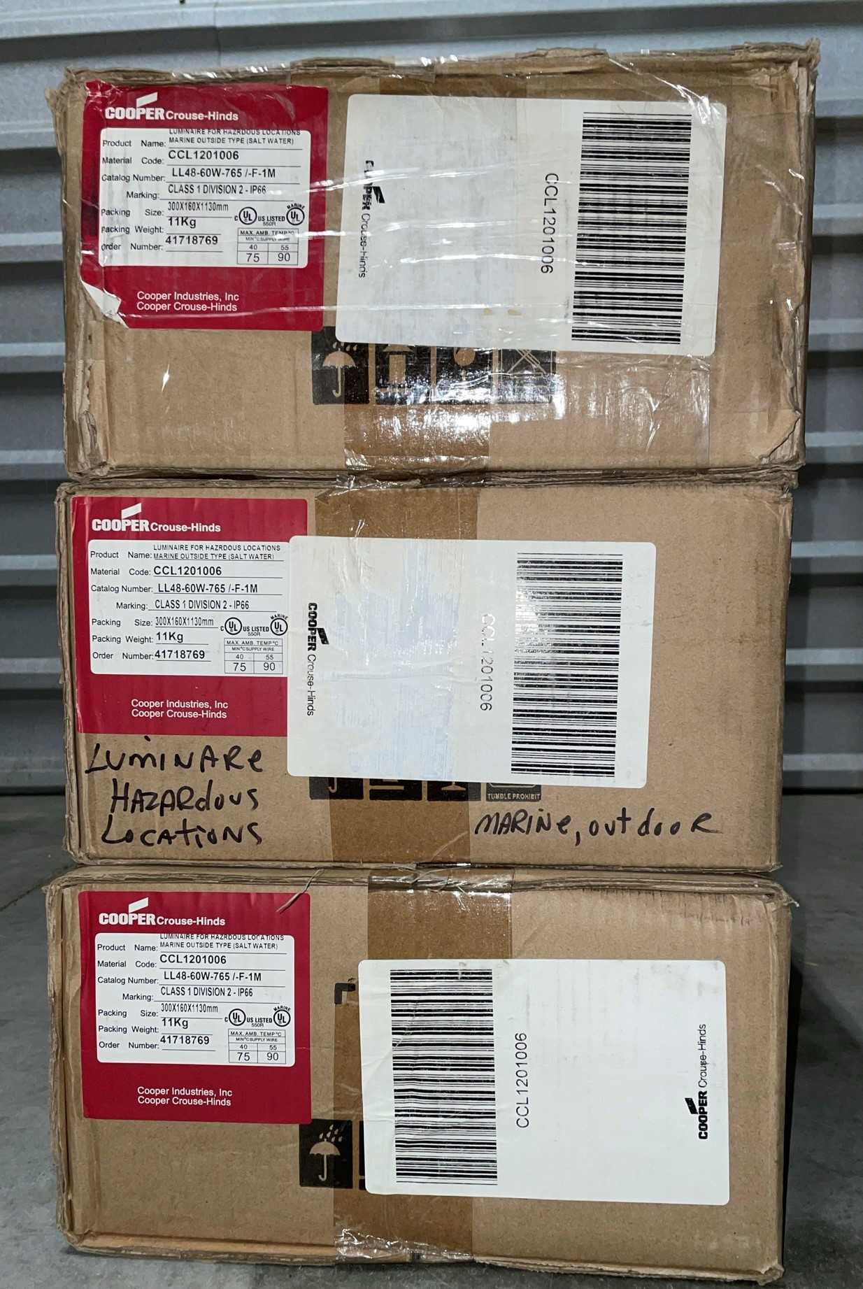 New - Lot of 3 - Cooper Crouse-Hinds LL48-60W-765 60W Industrial LED High Bay Lighting Fixture - LIGHTING