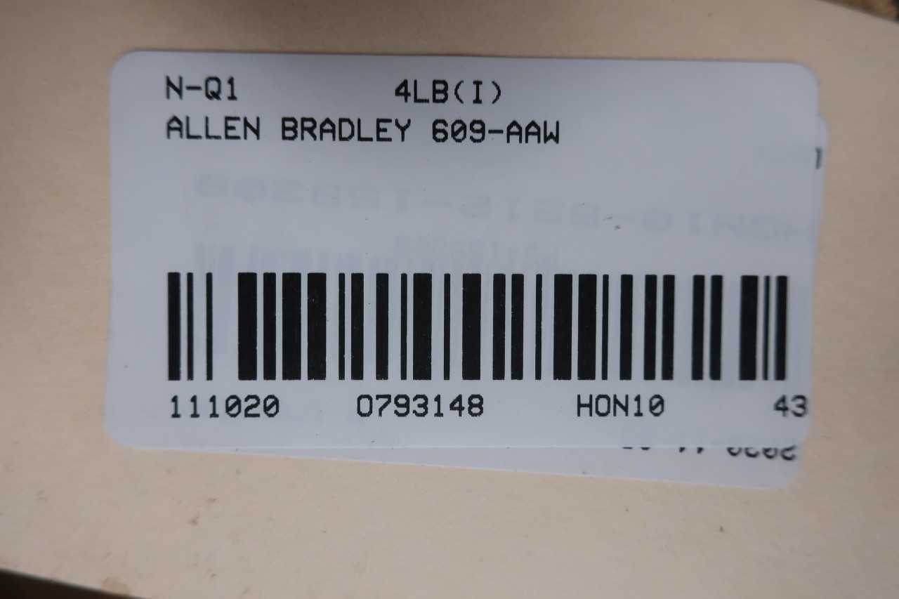 ALLEN BRADLEY 609AAW SIZE M0 MANUAL STARTER - MOTOR STARTERS