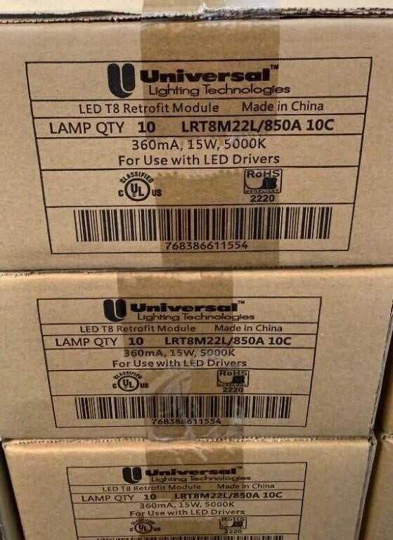 (100) Everline 4' LED Light Bulbs T8 Retrofit LRT8M22L/850A - MISCELLANEOUS (100) Everline 4' LED Light Bulbs T8 Retrofit LRT8M22L/850A - MISCELLANEOUS