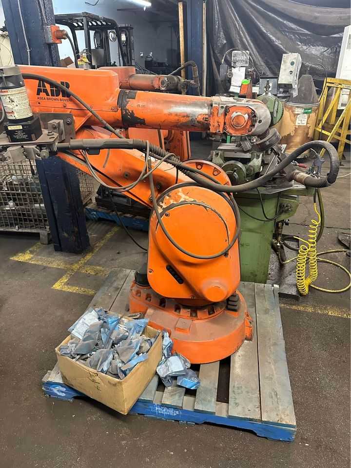 BULK LOT OF 3 ABB IRB 6660 WELDING ROBOTS WITH CONTROL, PENDANTS AND MILLER DELTAWELD 451 WELDER - WELDING EQUIPMENT